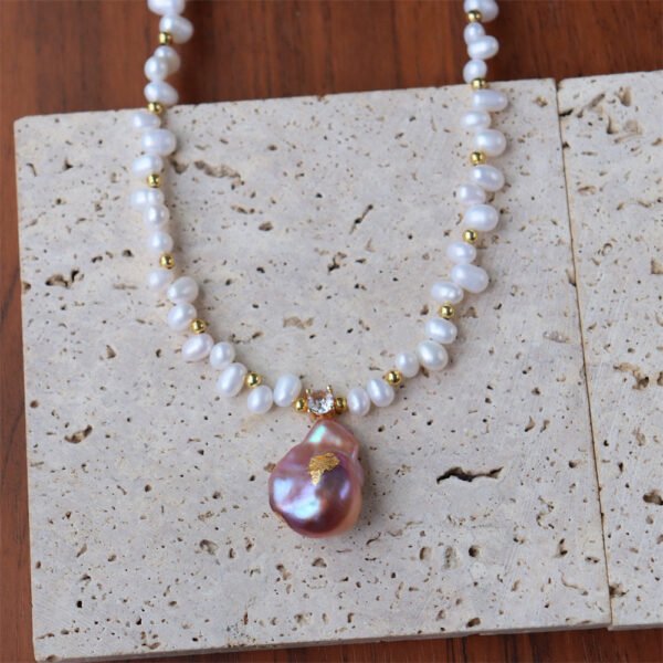 Baroque Freshwater Pearl Pendant Choker Necklace
