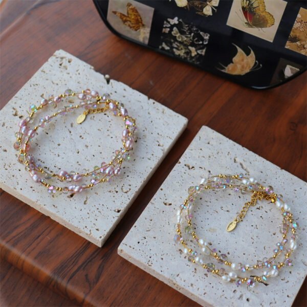 Natural Freshwater Pearl Crystal Necklace