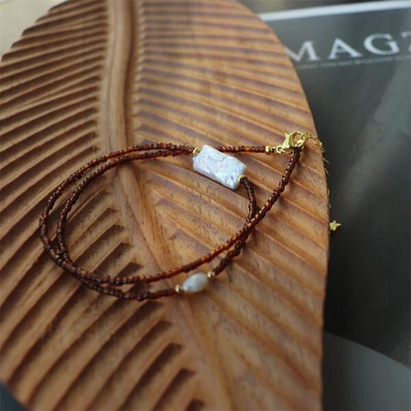 Natural Freshwater Pearl Glass Seed Bead Necklace