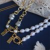 Natural Baroque Pearl with Gold-Plated Chain Necklace