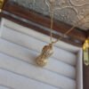 Cubic Zirconia Set Peanut Shaped Pearl Pendant Necklace