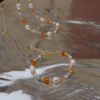 Multicolor Crystal Natural Pearl Necklace Bracelet Set