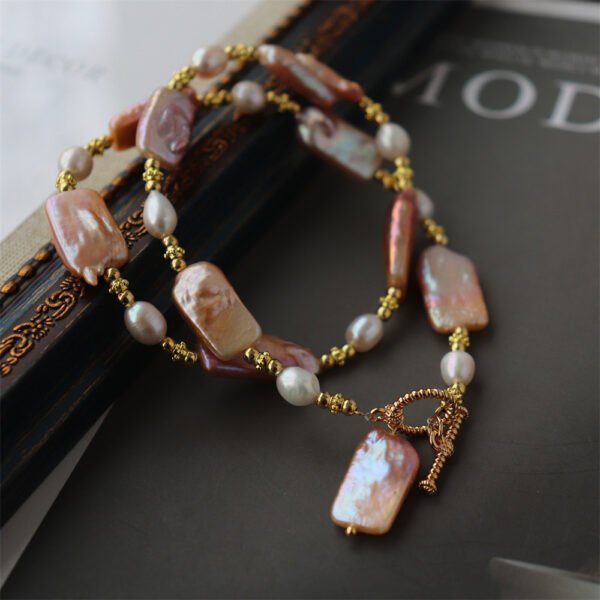 详情图片_08 Natural Freshwater Baroque Square Pearl Necklace