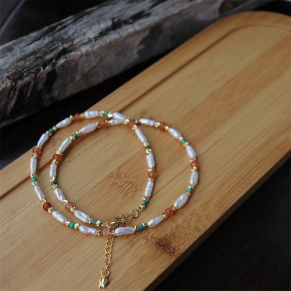 Turquoise Baroque Pearl Collar Necklace Bracelet Set