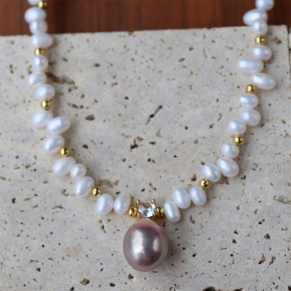 Baroque Freshwater Pearl Pendant Choker Necklace