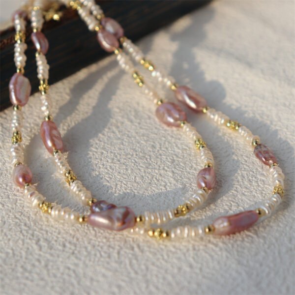 详情图片_08 Lavender Freshwater Baroque Pearl Choker Necklace