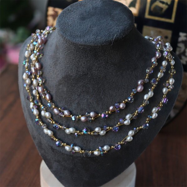 Natural Freshwater Pearl Crystal Necklace