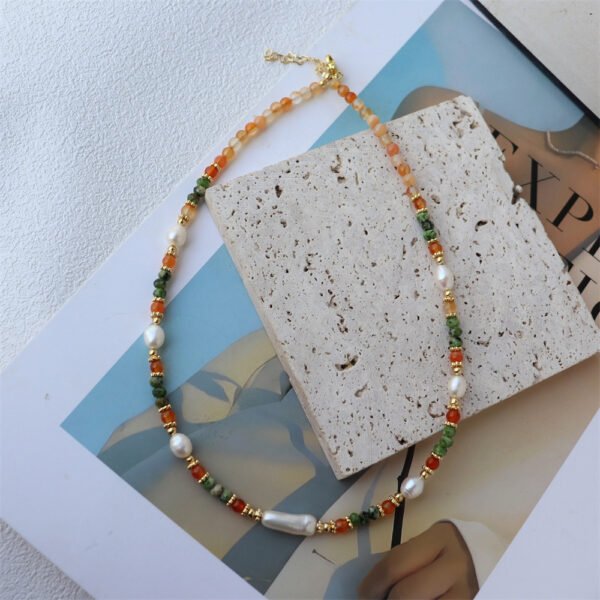 Natural Stone Baroque Freshwater Pearl Necklace