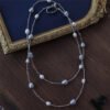Starburst Natural Freshwater Pearl Long Sweater Necklace