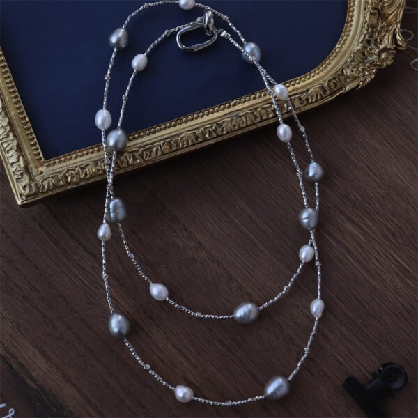 Starburst Natural Freshwater Pearl Long Sweater Necklace