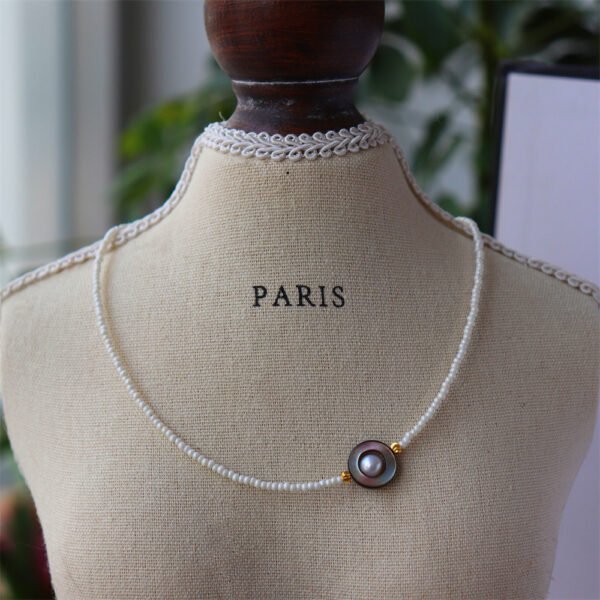 Natural Black Shell Freshwater Pearl Versatile Choker Necklace