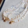 Ruby Heart Pendant Freshwater Pearl Necklace