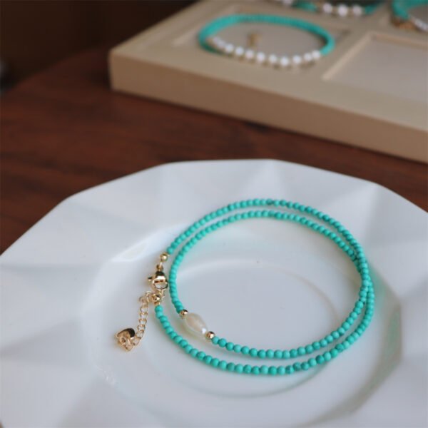 Natural Turquoise Freshwater Pearl Necklace