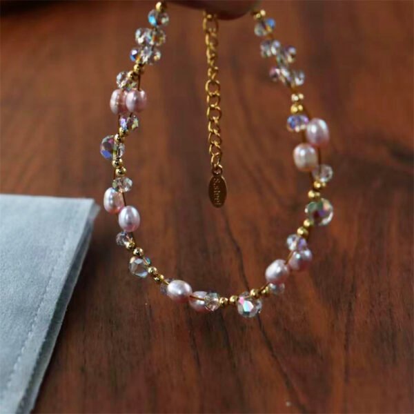 Natural Freshwater Pearl Crystal Bracelet