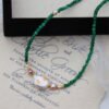 Baroque Pearl Natural Jade Necklace