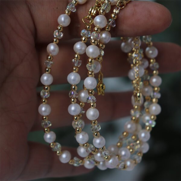 Natural Freshwater Pearl Crystal Necklace