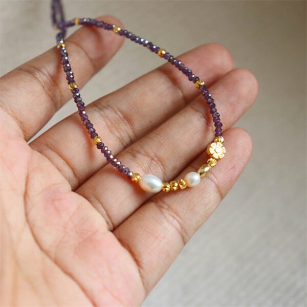 Purple Crystal Freshwater Pearl Necklace