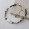 Freshwater Pearl Natural Stone Crystal Design Bracelet