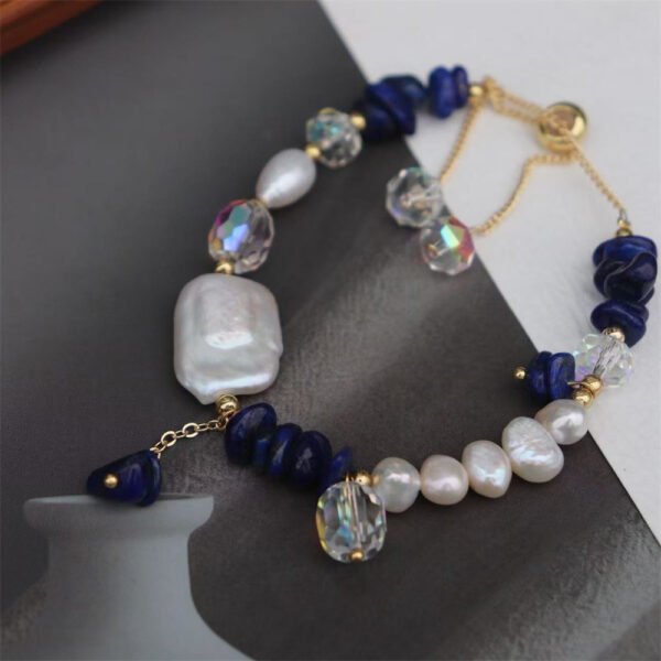 Baroque Pearl Natural Stone Pendant Bracelet