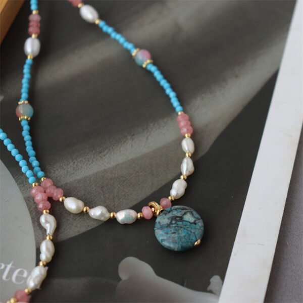 Natural Freshwater Pearl Gemstone Pendant Necklace