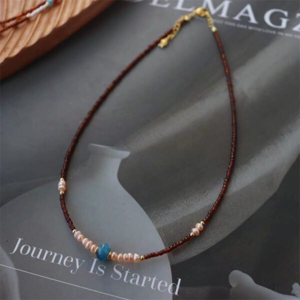Natural Freshwater Pearl Glass Seed Bead Necklace