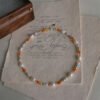 Multicolor Crystal Natural Pearl Necklace Bracelet Set