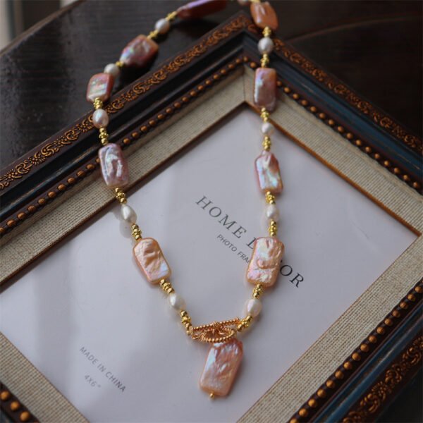详情图片_14 Natural Freshwater Baroque Square Pearl Necklace
