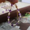 Natural Amethyst Freshwater Pearl Necklace Bracelet Jewelry Set