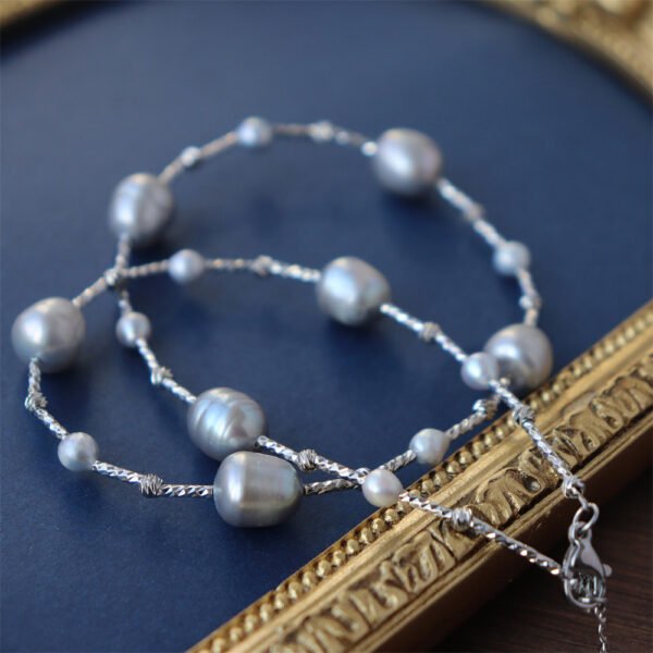 Starburst Natural Freshwater Pearl Long Sweater Necklace