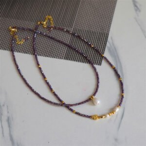Purple Crystal Freshwater Pearl Necklace