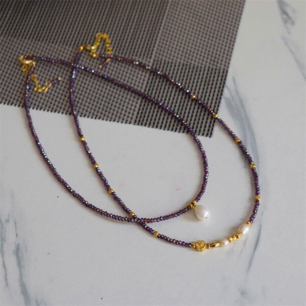 Purple Crystal Freshwater Pearl Necklace
