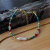 Turquoise Baroque Pearl Collar Necklace Bracelet Set