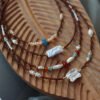 Natural Freshwater Pearl Glass Seed Bead Necklace