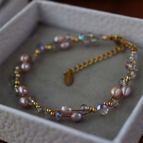 Natural Freshwater Pearl Crystal Bracelet