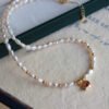 Ruby Heart Pendant Freshwater Pearl Necklace