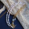 Natural Baroque Pearl with Gold-Plated Chain Necklace