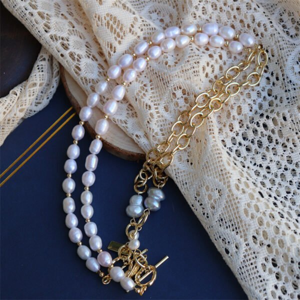 Natural Baroque Pearl with Gold-Plated Chain Necklace