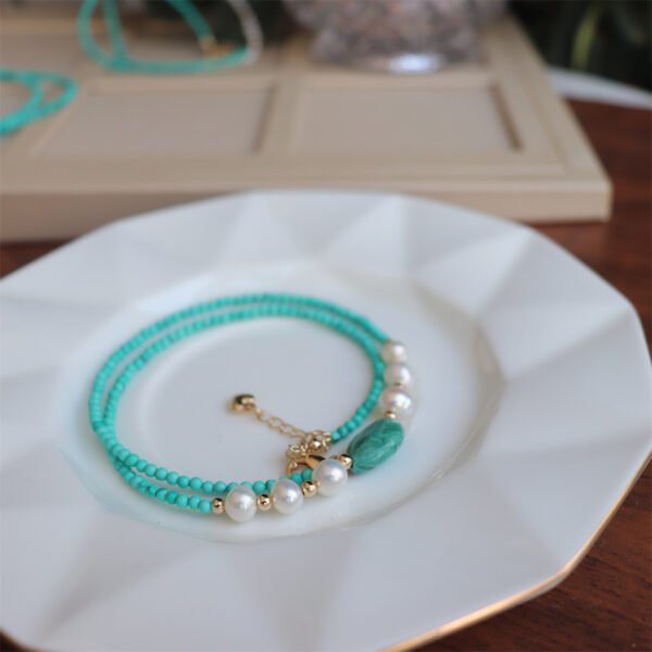 Natural Turquoise Freshwater Pearl Necklace