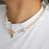 Natural Baroque Pearl with Gold-Plated Chain Necklace