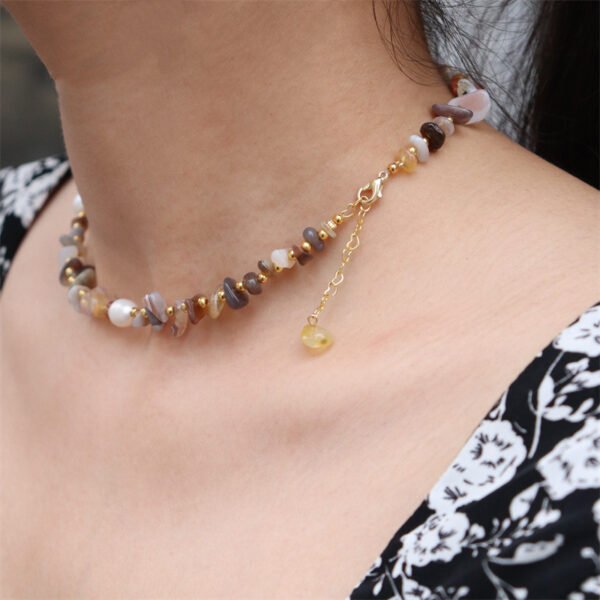 Natural Pearl Natural Stone Necklace Bracelet Jewelry Set