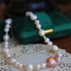 Handmade Gold Leaf Inlaid Baroque Freshwater Pearl Necklace